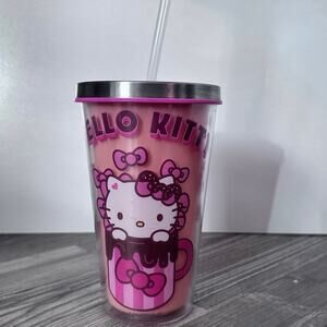 sanrio hello kitty pink brown tumbler cup